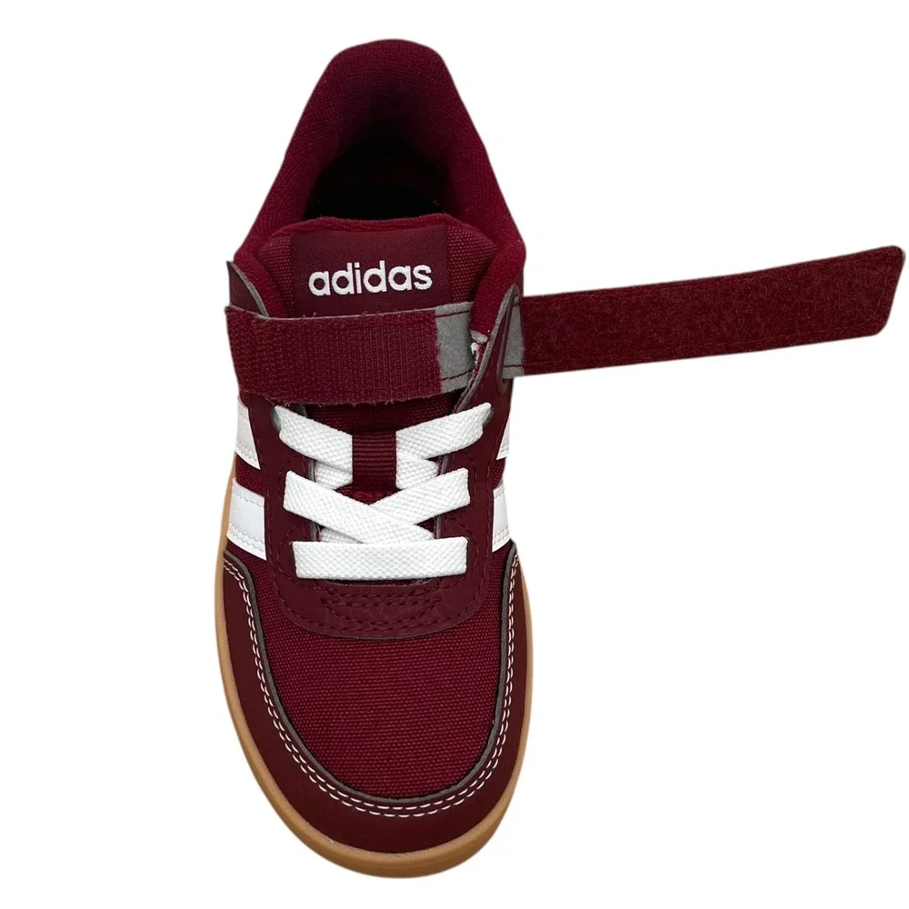Adidas Little Boys Breakbase C Slip-on Shoes Size 13 Collegiate Burgundy White
